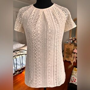 BANANA REPUBLIC Lace Gathered Neck Top Size 8